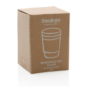 Fotografie k reklamnímu předmětu „Sklenice se silikonovým víkem a úchopem Ukiyo“
