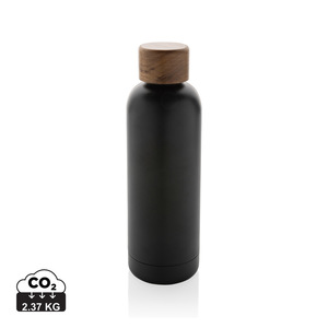 Fotografie reklamního předmětu „Termo lahev Wood z RCS recyklované nerezové oceli“