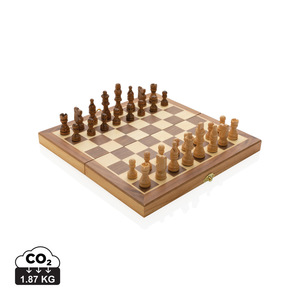 Fotografie reklamního předmětu „Prémiové dřevěné šachy ve skládací šachovnici“