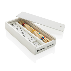 Fotografie k reklamnímu předmětu „Dřevěná sada domino/mikádo v krabičce“