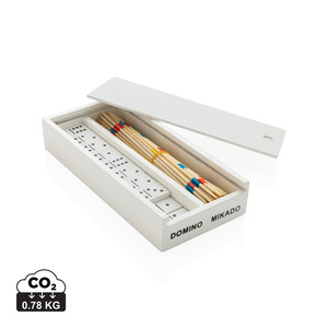 Fotografie reklamního předmětu „Dřevěná sada domino/mikádo v krabičce“